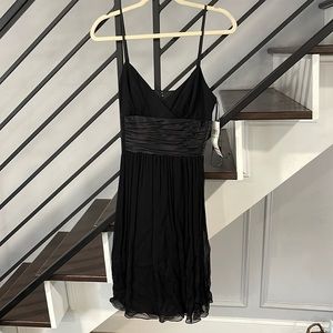 Maggy London 100% Silk Black‎ Spaghetti Strap Dress size 8 NWT